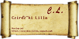 Cziráki Lilla névjegykártya